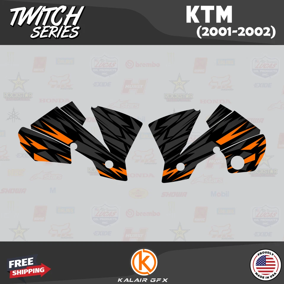Kit Gráficos para KTM SX SXF 125 250 380 520 525 (2001-2002) Twitch-Naranja Foto 2 de 4