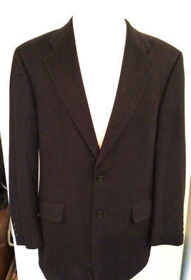 Majer by Maconde Black Wool Silk Cashmere Blend Sport Coat Jacket Blazer Sz 41R