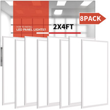 LED Panel Light 2x4 FT,12Pack 75 Watts LED Recessed Edge-Lit Drop Ceiling Lights