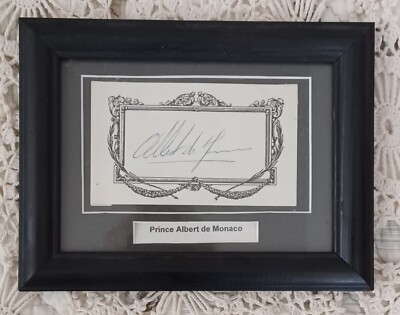  Prince Albert II de Monaco Signed & Matted Original AUTOGRAPH w/ COA.