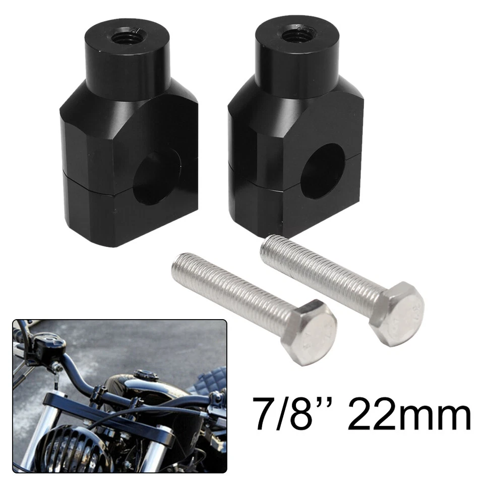 7/8'' 22mm Cafe Racer Handlebar Riser Clamps Fit For Honda Yamaha Kawasaki BMW — 第 2/4 张图片