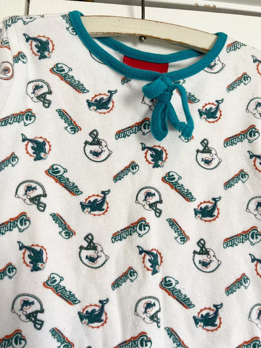 Vintage Miami Dolphins Kids Nightgown NFL Football Reebok Pajamas
