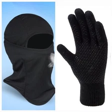 Balaclava Full Face Mask & Gloves Winter Windproof Warm for Cold Weather Unisex
