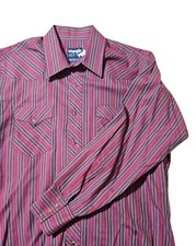 VTG Wrangler Cowboy Cut Men's XL 17x34 Pearl Snap Western Shirt X-Long Tail