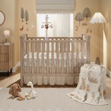 Lambs Ivy Signature Bunny Hop Organic Cotton Muslin 3-Piece Crib Bedding Set