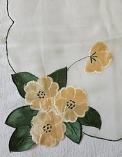 halbtransparente Tischdecke, Mitteldecke Organza ? „gelbe 🌼 Blüten“, ca. 78 cm