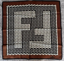 Fendi Scarf Zucca geometric pattern 100 silk 48cm