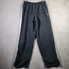 Nike Track Pants Mens L Black White Stripe Windbreaker Drawstring Active Warm Up