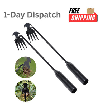 Young4us 2 Pack Garden Weed Pulling Tool 4 Teeth Manganese Steel 16 Inch