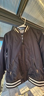 MACKAGE The Montreal Black Lightweight Bomber Jacket with Stripes Pre-owned  