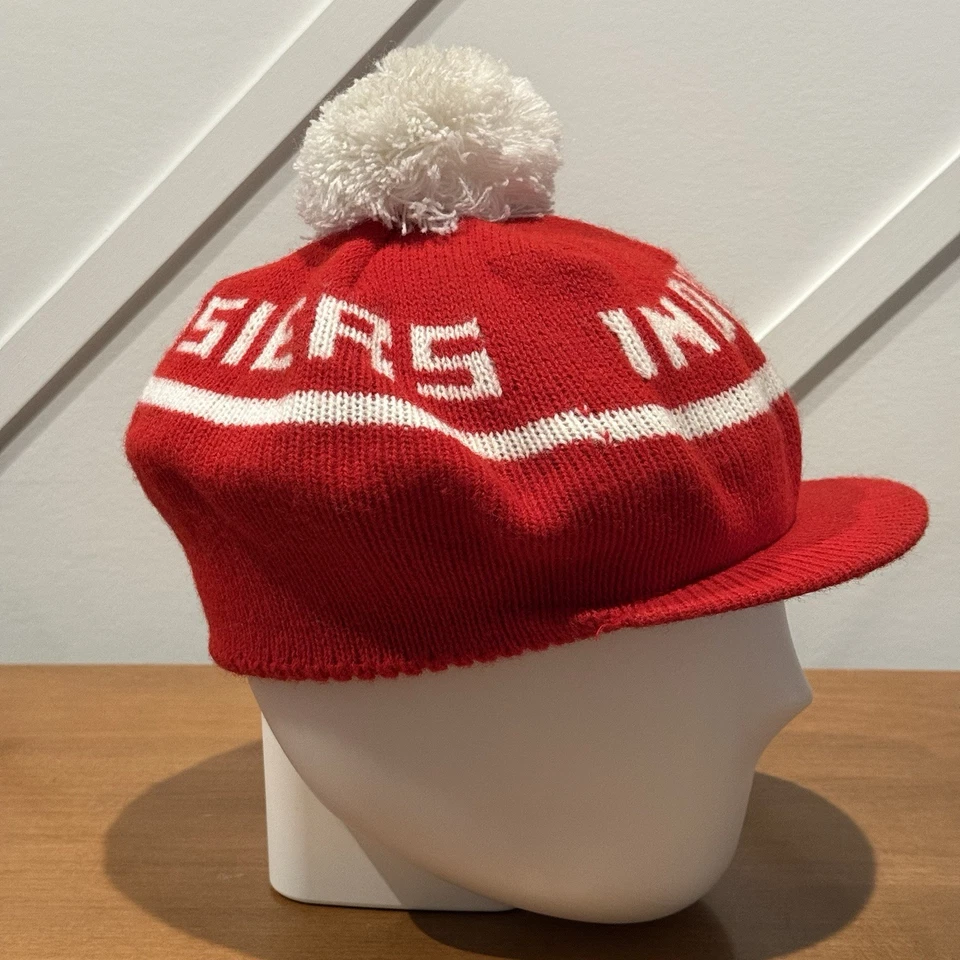 Go Hoosiers Indiana Rojo Blanco Pompón Unisex Adulto Gorra Plana Sombrero Deportes Foto 2 de 4