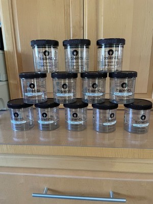 Lot of 12 Talenti pint plastic containers with lids for crafts etc