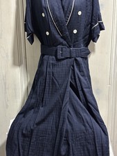 Lauren Ralph Lauren Vintage Maxi Dress Navy Blue, Sailor Style