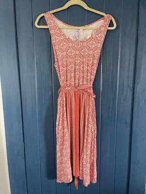 NWT Francesca's Women's Alya Coral Geometric Sleeveless Dress Large, Spring, New