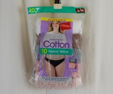 10 PACK Hanes Women's Classic Cotton Bikini Underwear Size Medium