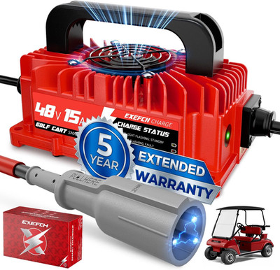 48 Volt 15 Amp Golf Cart Charger for Club Car Precedent & DS Series with 3-Pin r