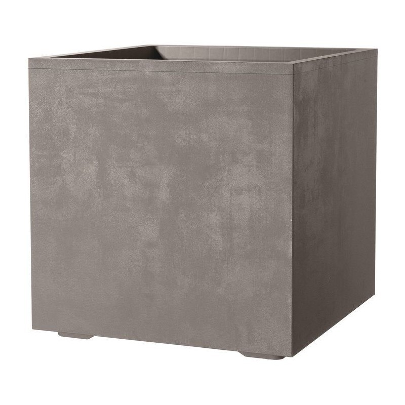 Pot de fleurs carré DEROMA Millennium 49cm bac à fleurs 80L résistant gel et UV extérieur