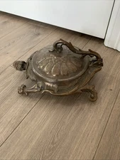 Antique Bradley & Hubbard Cast Iron Turtle / Dragon Spittoon Cast Iron Tin Lid