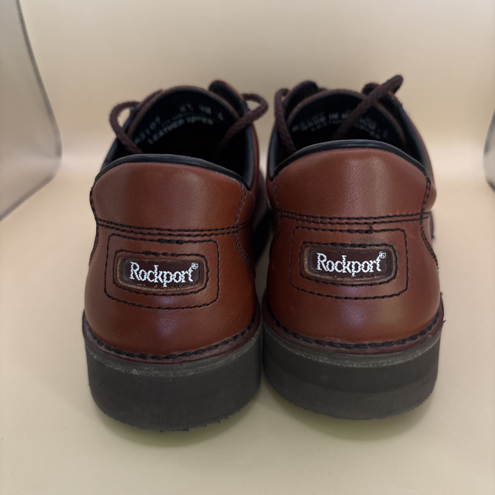 SAOLA Scarpe Oxford Rockport suola Vibram uomo 8 5 pelle marrone