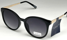 Tommy Hilfiger Women's 57mm Black/Gold Frame Gray Lens Sunglasses NEW