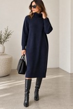 UNIQLO Black Wool Sweater Dress | Size S | 70% Wool