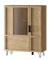 Highboard Glasvitrine Limbo 95X40X196Cm Eiche Artisan Teilmassiv 2-TüRig