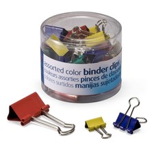OfficemateOIC Binder Clips, Assorted Colors and Sizes, 30 Clips per Tub 31026 