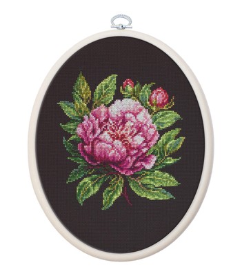 Cross Stitch Kit with Hoop Included Luca-S - BC204   Peter Brand   Peony