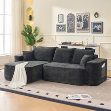 L Shaped Sectional Sofa, 104" Cloud Couch with Chaise, Extra Deep Seats, No Ass
