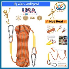 Outdoor Climbing Rope 32ft 15kN Static Rescue Hiking Rappelling Equipment