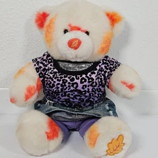 Build A Bear Seasons of Hugs Teddy Bear Autumn Fall Leaf Pattern 2009 Retired