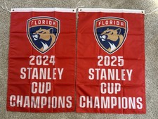 Florida Panthers NHL Stanley Cup Champions Set of 2 Banners/Flags 2  x 3  