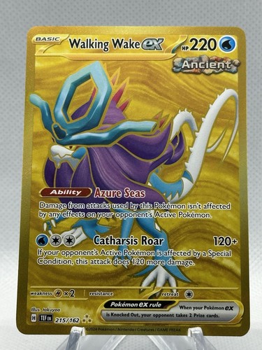 Walking Wake EX 215/162 - Pokemon TCG Temporal Forces Gold Hyper Rare NM/M Card
