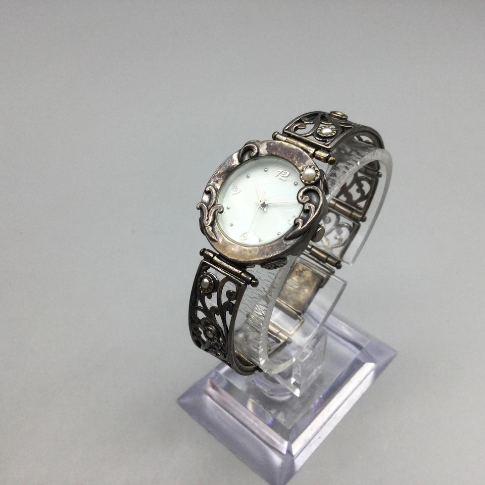 Серебро 925 прокрутки браслет часы женщин 25 мм швабра шкала новый аккумулятор 6,25" - Изображение 4 из 4