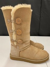 UGG Australia Bailey Button Triplet Sand Tall Boot Size 7