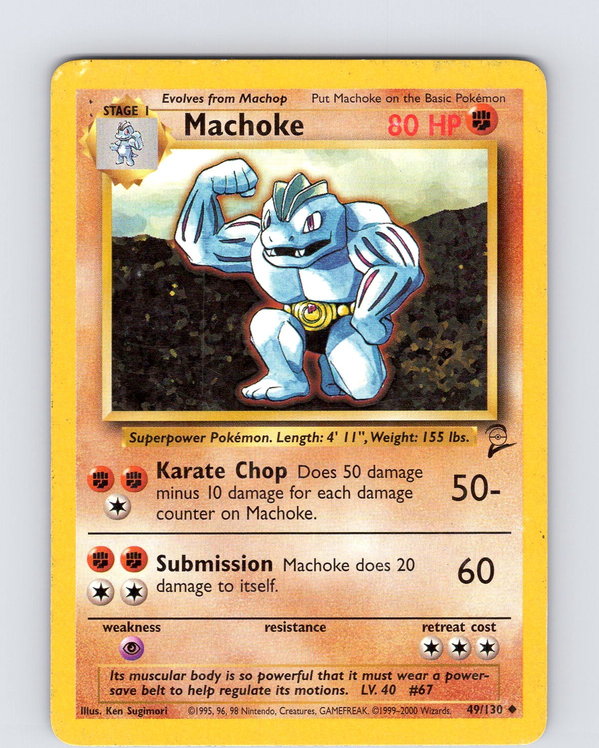 Pokemon TCG Machoke Base Set 2 49/130 Unlimited Uncommon Card WOTC Played LP