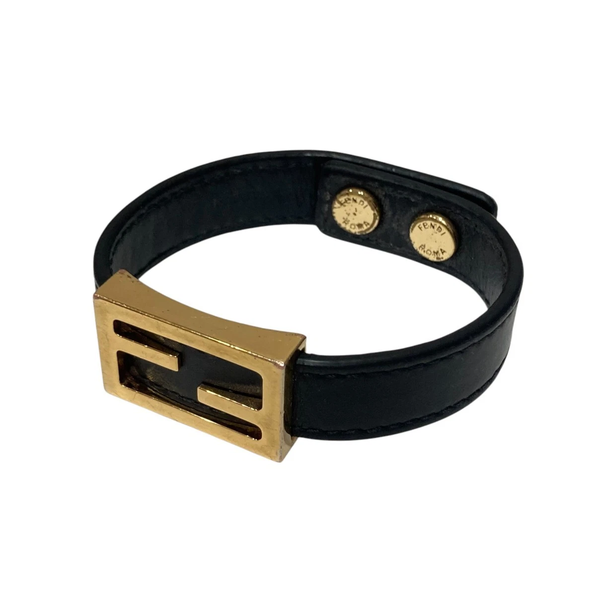 3. Bracciale in pelle con logo Fendi Ff u misura nera omaggio 080525