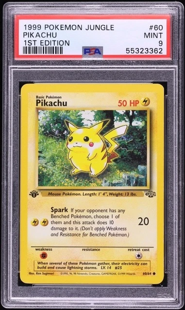 1999 Pokemon Game Jungle 1st Edition Pikachu #60 PSA 9 MINT WOTC