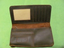 Vintage Leather Bifold Wallet 7" x 3.5"