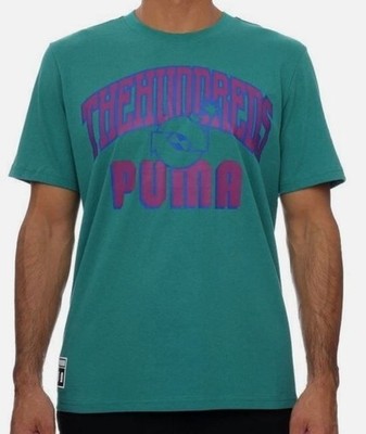 PUMA X THEHUNDREDS For the World T-Shirt Men's Small Green Graphic Peace NEW