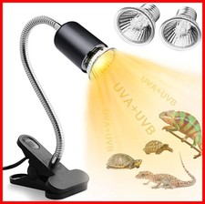 Reptile Heat Lamp UVA UVB Reptile Light w 360  Rotatable Hose and Timed w Bulb