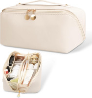Kosmetiktasche, KapazitäT Tragbare Reise Make Up Tasche, Wasserdichte Pu Leder S