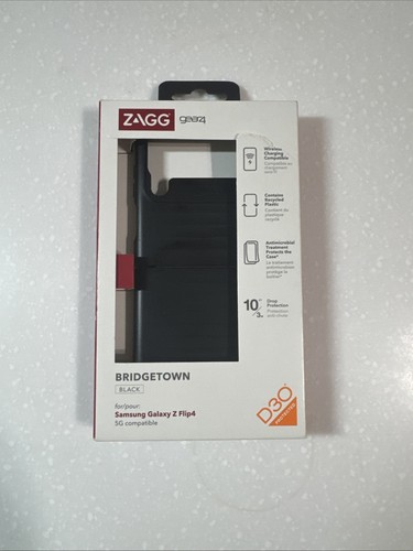 Zagg Gear4 Bridgetown Samsung Galaxy Z Flip4 Black Wireless Charging Compatible - Picture 4 of 4