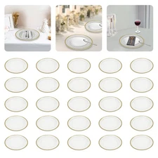 25 Pieces PS Charger Plates Gold Clear Table Charger Plates Stackable Design