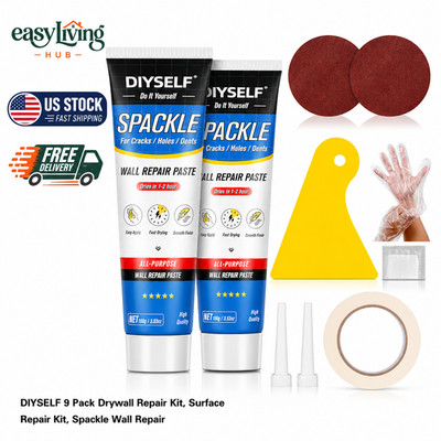 DIYSELF 9 Pack Drywall Repair Kit, Surface Repair Kit, Spackle Wall Repair,