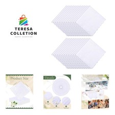 Scalloped White Handkerchiefs for Women Bulk Cotton Hankies Pocket for Weddin...