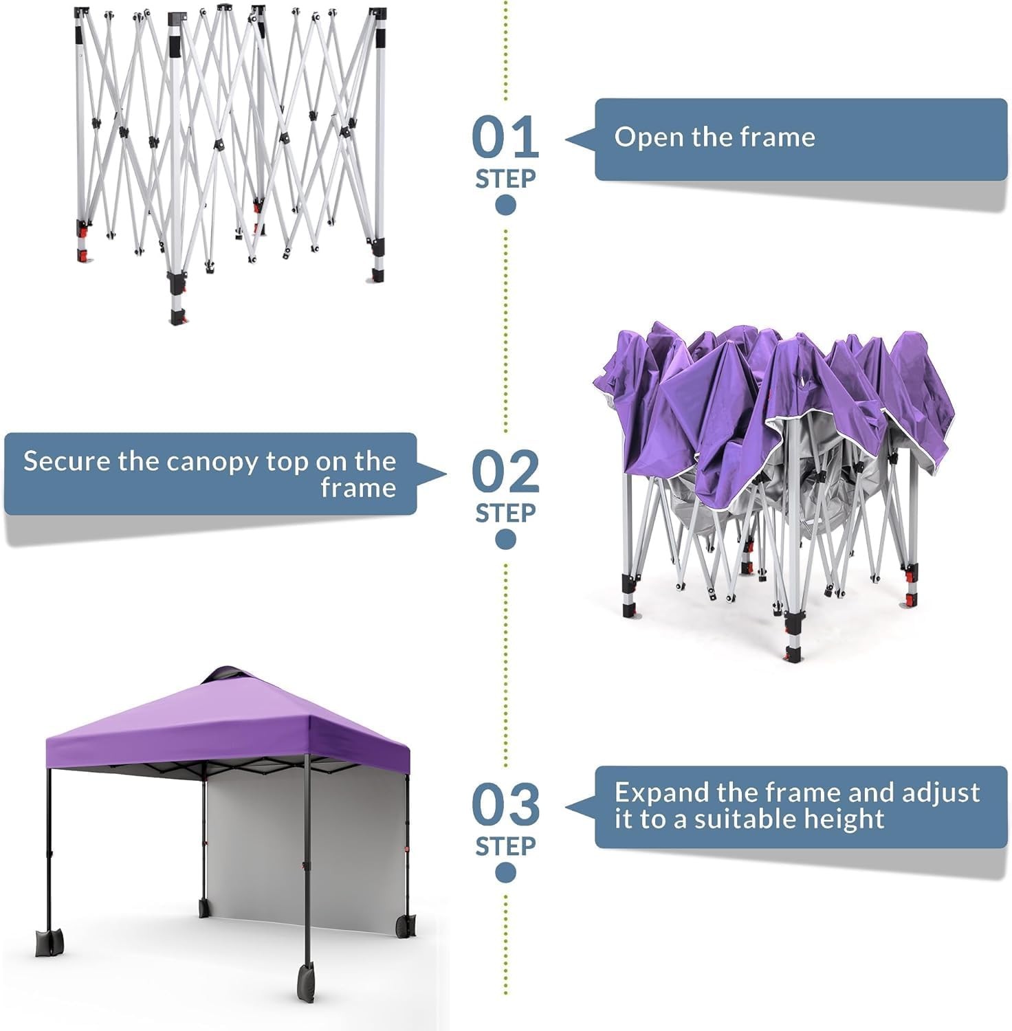 10x10 Commercial Pop-Up Canopy Tent w/ Sidewall, Waterproof, UV 50+, Wheeled Bag