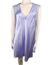 Oscar de la Renta Chemise Satin Lace Slip purple Dress Vintage Pink Label XL