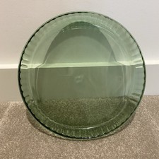 Piatto rotondo vintage Pyrex Corning 27 cm crostata cottura vetro verde 813 g