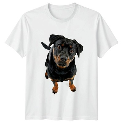 Realistisches Rottweiler Portrait T-Shirt Rottweiler Hunde Geschenk für Sie und Ihn